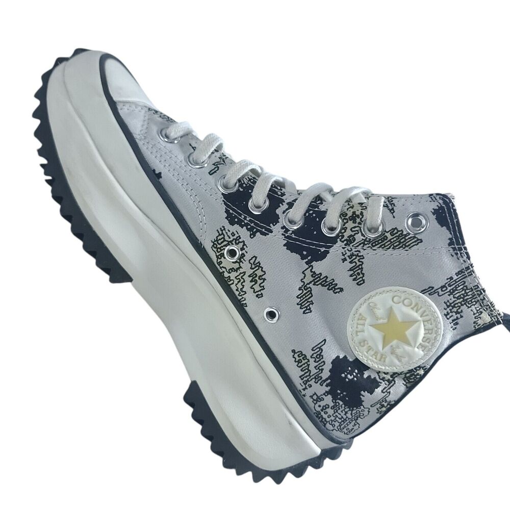 ConverseRun Star Shoes  Star Hike Hi Floral Platform Saturn Gold/black Women 8